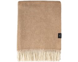 WOOOL® Plaid - Manhattan (Beige) - 140x200cm - 100% Wol