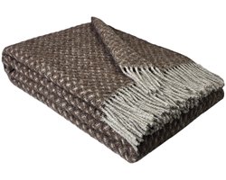 WOOOL Plaid - NORD (Bruin) - 140x200cm - 100% Wol - 350gm/2