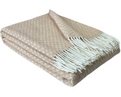 WOOOL Plaid - NORD (Zand) - 140x200cm - 100% Wol - 350gm/2