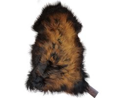 WOOOL Schapenvacht Nordland Rood Zwart Goud  (XL - 115cm) - 100% ECO Dierenvel - Echte Wol - PREMIUM