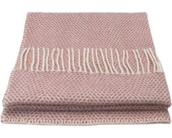 WOOOL® | Wollen Luxury Babydekentje | BEEHIVE (Dusky Pink) | 68x73cm | 100% Lamswol | Baby - Kinder Plaid met Bijenkorf Design - Roze