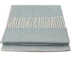WOOOL® | Wollen Luxury Babydekentje | BEEHIVE (Ocean) | 68x73cm | 100% Lamswol | Baby - Kinder Plaid met Bijenkorf Design - Groen