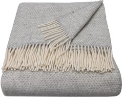 WOOOL® | Wollen Luxury Plaid | BEEHIVE (Grey) | 150x183cm | 100% Lamswol | Bijenkorf Design Deken - Grijs