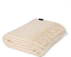 WOOOL® | Wollen Plaid | Diamond (Creme) | 140x200cm | 100% Nieuw-Zeelandse Wol | Deken