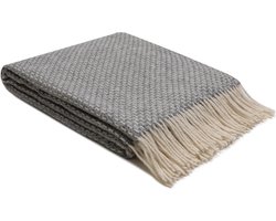 WOOOL® | Wollen Plaid | NOVA (Grijs) | 140x200cm | 100% Nieuw-Zeelandse Wol | Deken met Streep-patroon