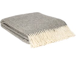 WOOOL® | Wollen Plaid | ZELANDIA (Grijs) | 140x200cm | 100% Nieuw-Zeelandse Wol | Deken