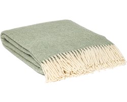 WOOOL® | Wollen Plaid | ZELANDIA (Lichtgroen) | 140x200cm | 100% Nieuw-Zeelandse Wol | Deken