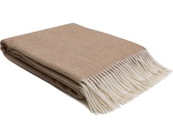 WOOOL® | Wollen Plaid | ZELANDIA (Zand) | 140x200cm | 100% Nieuw-Zeelandse Wol | Deken