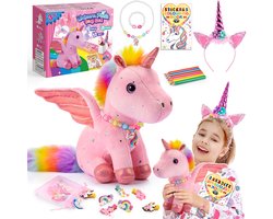 Wootoy Eenhoorn Knuffel voor Kinderen - Eenhoorn Cadeau Meisje 3 4 5 6 7 8 Jaar - 15 Stuks Speelgoed Meisjes Knuffeldier Set- Pluche Eenhoorn