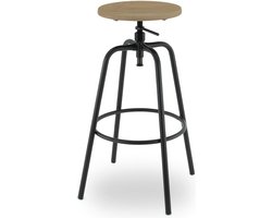 Workliving Barkruk Hoog Rond - Blank Eiken - 71-79 CM
