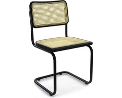Workliving Bas Eetkamerstoel - Rotan Design Zwart