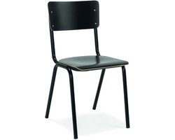 Workliving School Eetkamerstoel - Houten Design Zwart