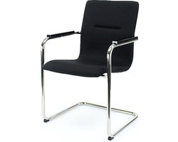 Workliving Vergaderstoel X6 - Sledeframe - Mirage Zwart - frame chroom