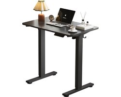 Worktrainer MiniDesk Elektrisch Zit-Sta Bureau Zwart – Verstelbaar Bureau met Memoryfunctie – Ergonomisch Bureau voor Thuiswerken en Kantoor – 73-118 cm