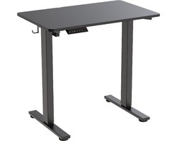 Worktrainer MiniDesk Zwart | In hoogte verstelbaar bureau | Elektrisch | Ergonomische zit-sta tafel | Perfecte Home office & kantoor werkplek | Met Memory bediening – Hoogte: 73–118 cm