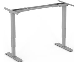 Worktrainer - StudyDesk Pro Large - Hoogte 62-127cm - Breedte 120 - 200 cm - Zit-sta Bureau Elektrisch Frame - In hoogte verstelbaar Bureau Onderstel - Zilver - Met Geheugenfunctie