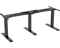 Worktrainer - Updesk Meet - Hoogte 58 - 123 cm - Breedte 168,5 - 274 cm - Corner - Elektrische Zit-Sta Vergadertafel en Hoekbureau - Zwart Frame