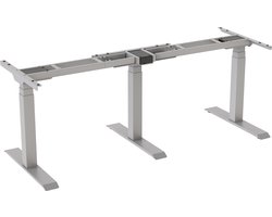 Worktrainer - Updesk Meet - Hoogte 58 - 123 cm - Breedte 168,5 - 274 cm - Corner - Elektrische Zit-Sta Vergadertafel - Hoekbureau - Zilver frame