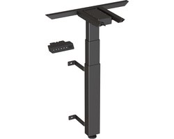 Worktrainer - WallDesk Zit Sta Muurtafel - Hoogte 59 - 125 cm - Breedte 55 cm - Elektrisch Frame - In hoogte verstelbaar Bureau Onderstel - Zwart - Met geheugenfunctie