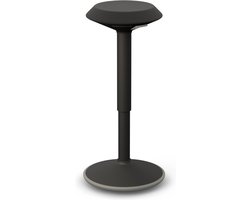 Worktrainer - Wobble - Verstelbare zit-sta kruk - Hoogte 56 - 81 cm - In hoogte verstelbaar - Zwart - Gasveer bediening