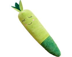 Wortel Hondenspeeltje - Pluche Groentespeelgoed - Honden Bezighouden - Met Piepfunctie - 75 cm - Groen