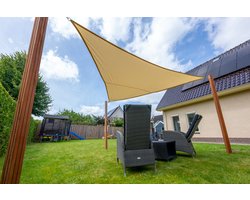 Wovar Schaduwdoek Waterdicht Driehoek 500 cm | 160gr/m2 | Beige | Per Stuk | Premium Schaduwdoeken | Schaduwdoek Driehoek