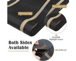 Woven Vinyl Tafelrunner Zwart met Gouden Draad 72 x 12 Inch Heat Resistant en Waterproof