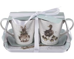 Wrendale Designs - Set Mokken & Tray - Country - 3 delig