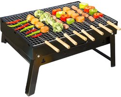 WRPC Barbecue - BBQ - Draagbaar - Opvouwbaar - losse Vuurschaal en Grillrooster - Zwart