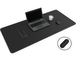 WURK Professionele Bureau Onderlegger Rubber – Bureau Organizer – Bureaumat – Bureau Accessoires – Muismat XXL – Inclusief Kabel Clip – 120x60 – Zwart