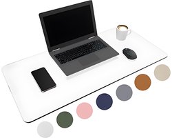 WURK Professionele Bureau Onderlegger Transparant - Bureau Organizer – Bureaumat – Bureau Accessoires – Muismat XXL - Inclusief Kabel Clip - 90x45
