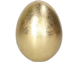 Wurm Decoratie Ei - Goud kleurig - 1x - keramiek - 6 x 8 cm - Paasdecoratie - paaseieren - beeld - Gouden eieren