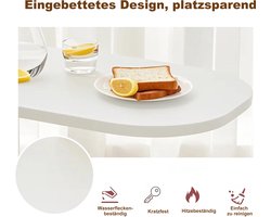 WUVRIE C-vormige bijzettafel 39,5 x 28,5 x 55 cm voor bank en bed, wit