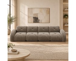 WUVRIE - Modulaire 4-zitsbank 358x95x76 cm - Frameloos, zonder montage - Taupe