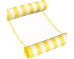 WVspecials Waterhangmat - Luchtbed Zwembad - Luchtmatras opblaasbaar - Geel/wit gestreept - Zwembad/Strand - Waterspeelgoed - Vakantie