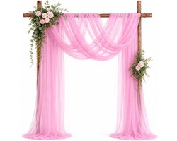 X 1,6 m zachte tule stof, doe-het-zelf, ademend, roze