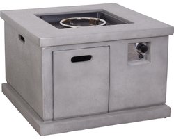 Xaralyn Buitenhaard - Table 90 - met afdekhoes, rode lavastenen, gasslang en gasdrukregelaar - vuurtafel - tuinhaard - gashaard