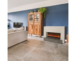 Xaralyn Elektrische haard - Santos Ltd - wit natuursteen - 1400 Watt verwarming - met afstandsbediening - limited edition - haardombouw inclusief inbouwhaard - sfeerhaard - schouw