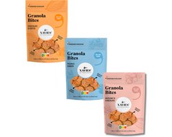 XAVIES' Granola Bites pakket - koekjes met hazelnoot, pecan en chocolade - 3 x 150g