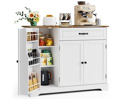 Xbro Keukenkast met 1 Lade en 3 Deuren – Buffetkast met Verstelbare Planken en Open Vak – Voor Keuken,Eetkamer of Woonkamer – 105 x 40 x 84 cm – Retro