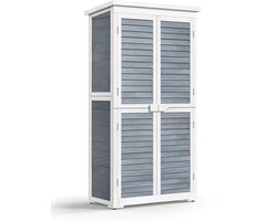 Xbro Tuinkast – Met 2 Verwijderbare Planken en 4 Opslagopties – Waterdicht en Stevig Opbergkast – Voor Binnen en Buiten – 76x42x160 cm – grijs