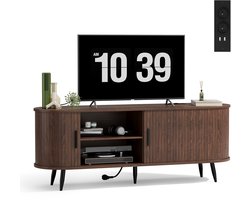 Xbro TV Meubel – Moderne TV Kast met 2 Verstelbare Planken en EU-Stopcontact – Retro