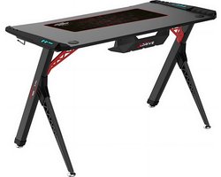 xDrive® Ateş Professioneel Rgb spelersdesk, Game tafel, gaming tafel met LED, PC tafel voor gaming, computer tafel, carbon kleur fiber