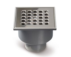 Xellanz Doucheput 105 x 105 mm met Onderuitloop - RVS