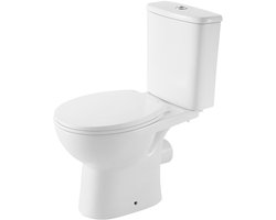 Xellanz Duoblok Toilet Staand Rimless PK met Toiletzitting - Glans Wit