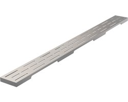 Xellanz Eco douchegoot met flens 70x7x6.7cm ondiep met zijuitloop RVS