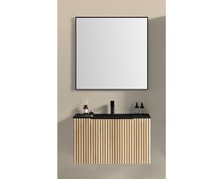 Xellanz Ribbella Badmeubel Compleet - 100cm - Naturel Eik/Mat Zwart