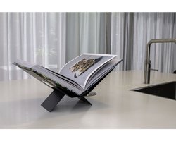 XEMM Boekenstandaard - Boekenhouder - Salontafelboek - 32 x 20 x 15,5 cm - Metaal - Zwart