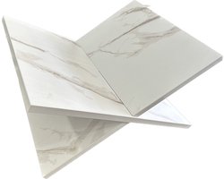 XEMM Boekenstandaard - Boekenhouder - Salontafelboek - 33 x 29 x 19,5 cm - Marmer Wit