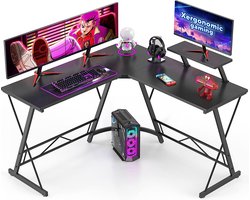 Xergonomic Game Bureau – 130 x 130 x 96.5 cm – Hoekbureau - Game tafel – Computertafel – Gaming Desk – Zwart